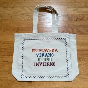 Sezane Lucia Vergara Seasons Canvas Tote Bag